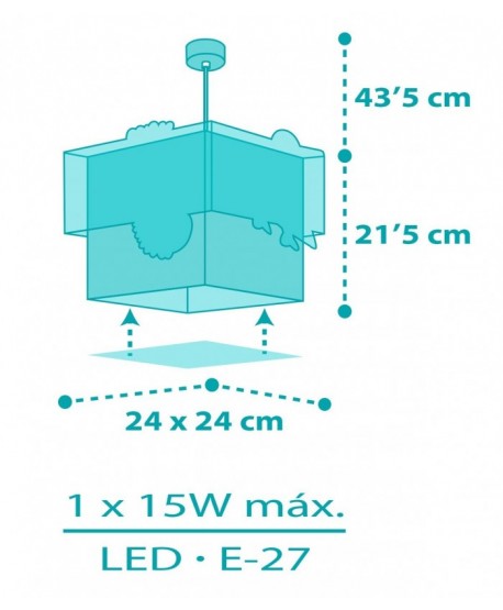 Lámpara de techo infantil Happy Jungle Camaleón animales