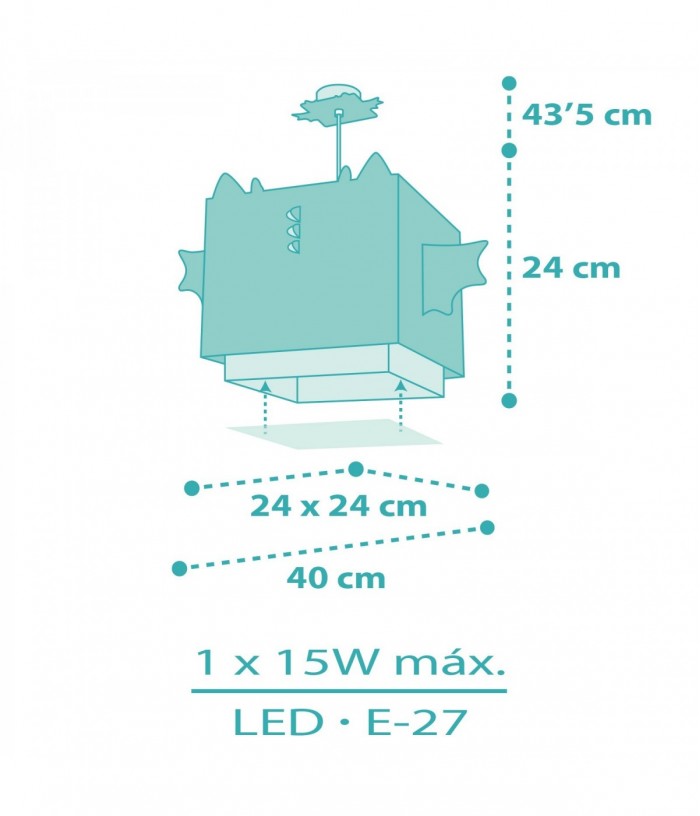 Lámpara de techo infantil Little Dragon Pequeño Dragón