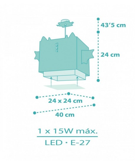 Lámpara de techo infantil Little Dragon Pequeño Dragón