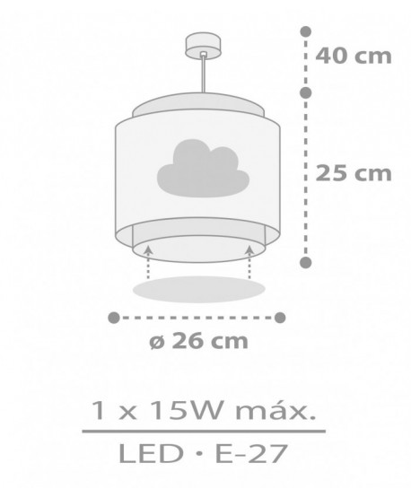 Lámpara de techo infantil Baby Dreams Nube gris