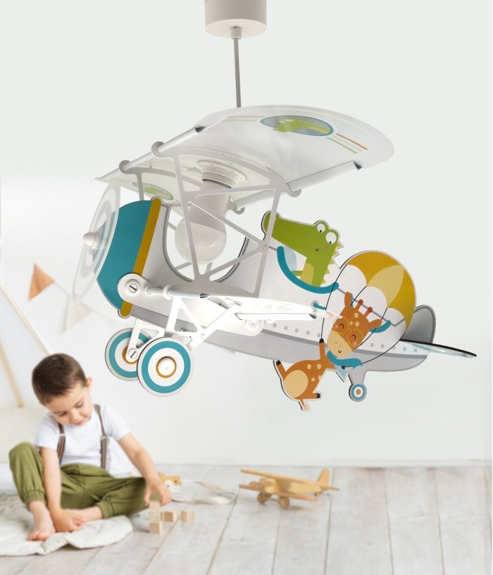 Lampada da soffitto per bambini aereo Piccolo Coccodrillo