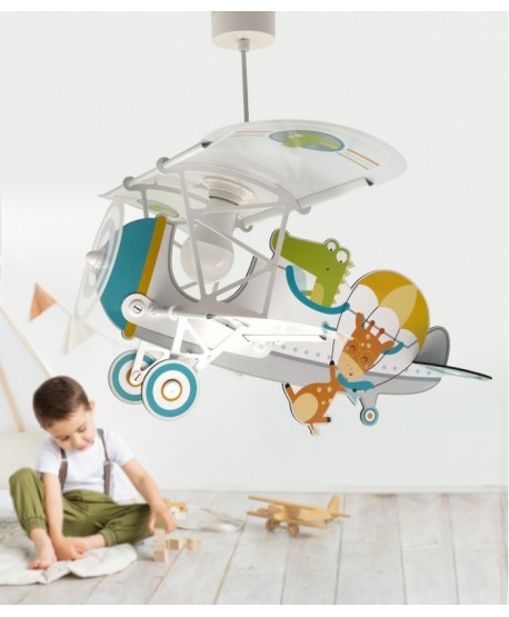 Lustre et lampe suspension enfant avion Petit Crocodile