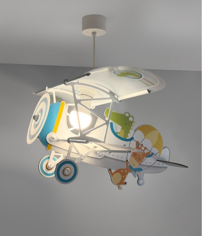 Lustre et lampe suspension enfant avion Petit Crocodile