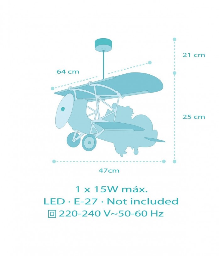 Lámpara de techo infantil avión Pequeño Cocodrilo