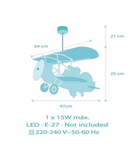 Lámpara de techo infantil avión Pequeño Cocodrilo