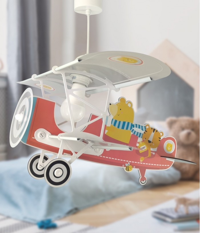 Lustre et lampe suspension enfant avion ours Petit Teddy