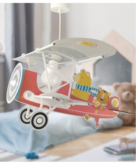 Lustre et lampe suspension enfant avion ours Petit Teddy