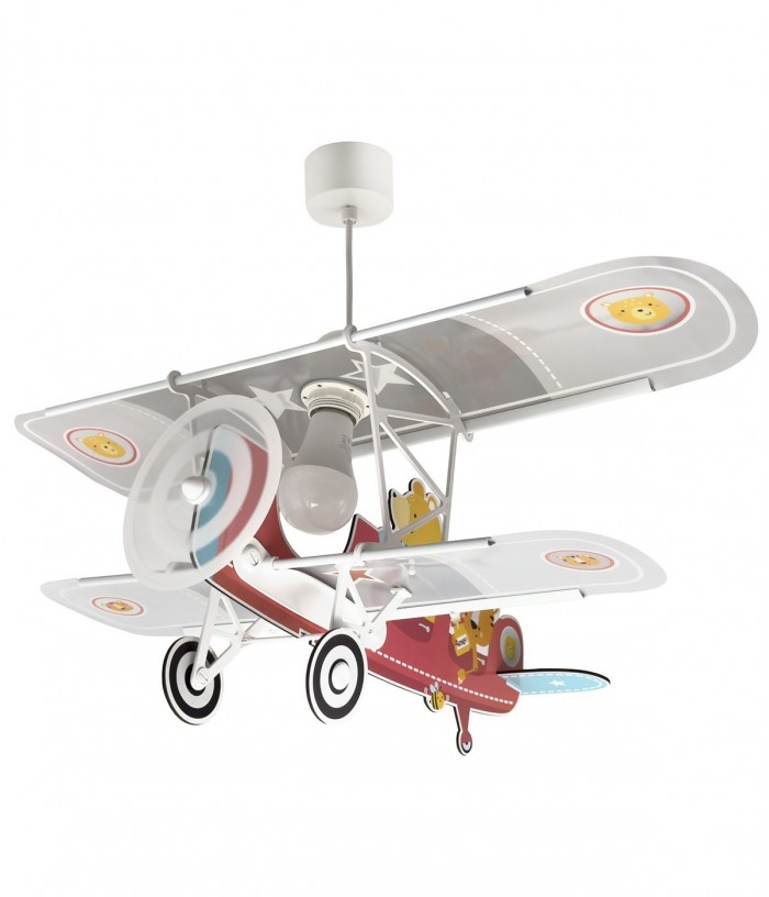 Lustre et lampe suspension enfant avion ours Petit Teddy