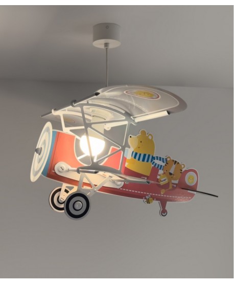 Lustre et lampe suspension enfant avion ours Petit Teddy