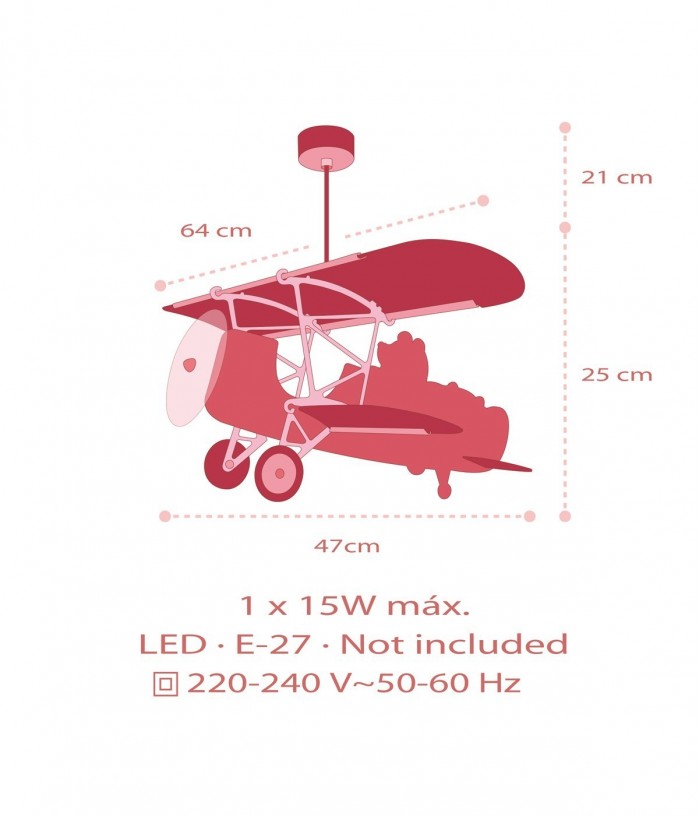 Lámpara de techo infantil avión oso Pequeño Teddy