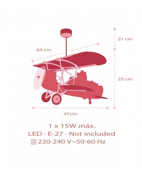 Lampada da soffitto per bambini aereo orso Piccolo Teddy