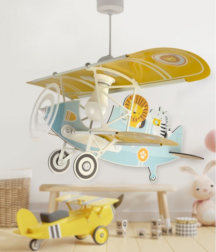 Lustre et lampe suspension enfant avion Petit Lion