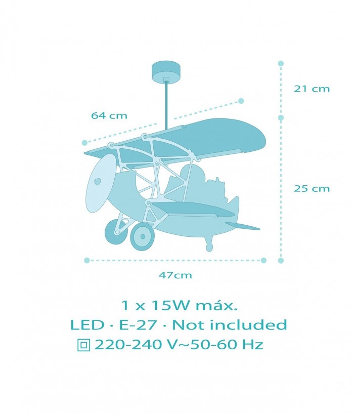 Lámpara de techo infantil avión Pequeño León