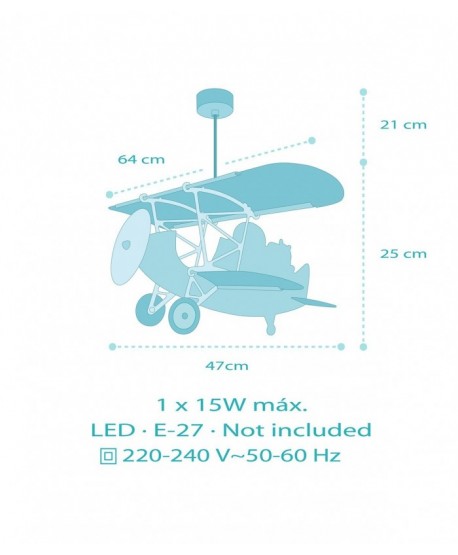 Lampada da soffitto per bambini aereo Piccolo Leone