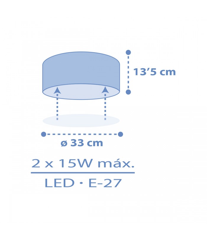 Plafón de techo infantil Color Light Azul