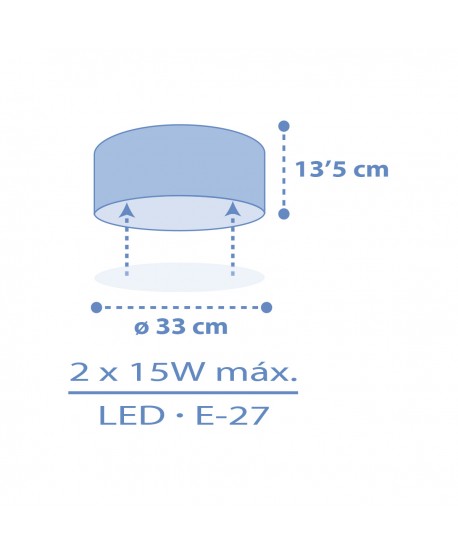 Plafón de techo infantil Color Light Azul