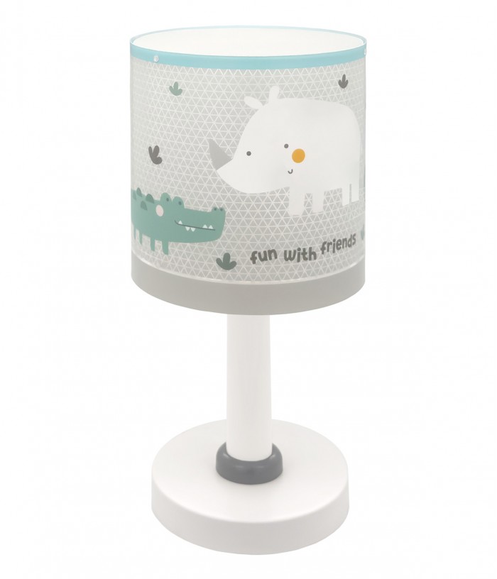 Lampe De Chevet Pour Enfant Rhino & Croco Rhinocéros et Crocodile