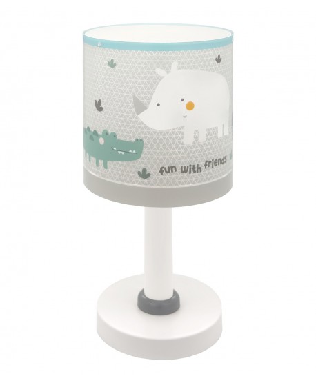 Lampe De Chevet Pour Enfant Rhino & Croco Rhinocéros et Crocodile