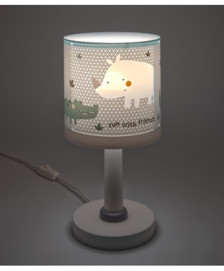 Lampe De Chevet Pour Enfant Rhino & Croco Rhinocéros et Crocodile