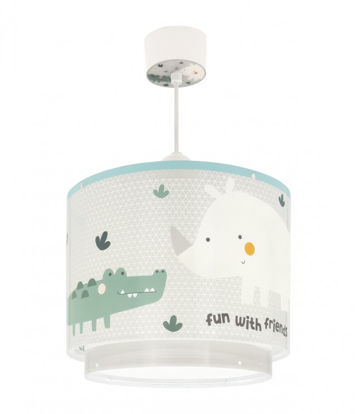 Lampada da soffitto per bambini Rhino & Croco Rinoceronte e Coccodrillo