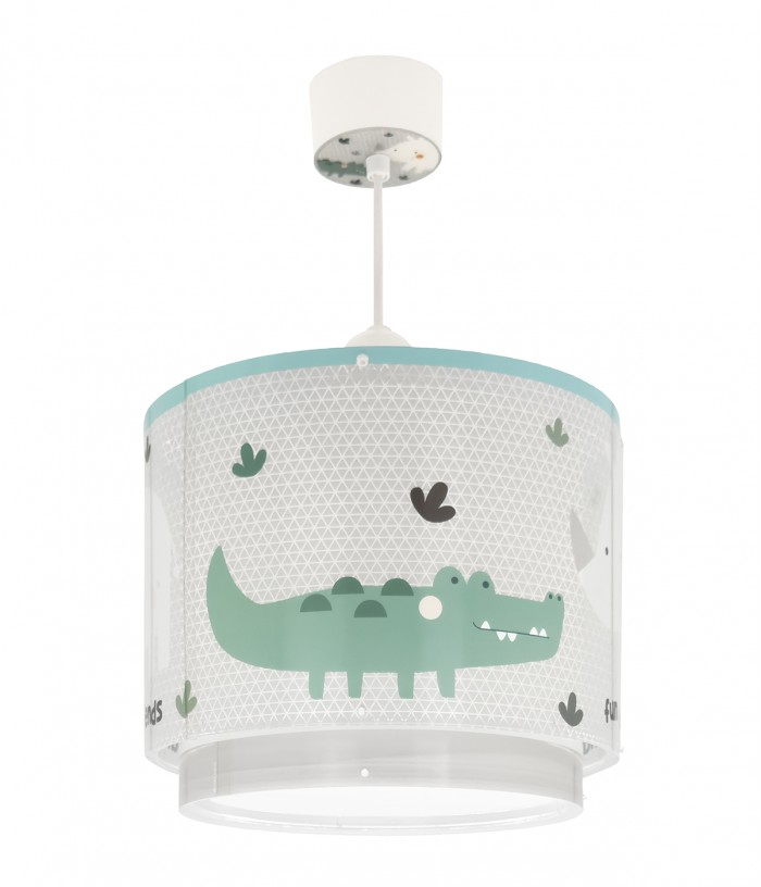 Lustre Suspension Pour Enfant Rhino & Croco Rhinocéros et Crocodile