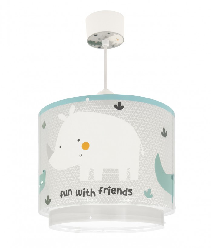 Lampada da soffitto per bambini Rhino & Croco Rinoceronte e Coccodrillo