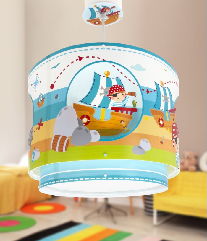 Lustre Suspension Pour Enfant Pirate Island Île Des Pirates