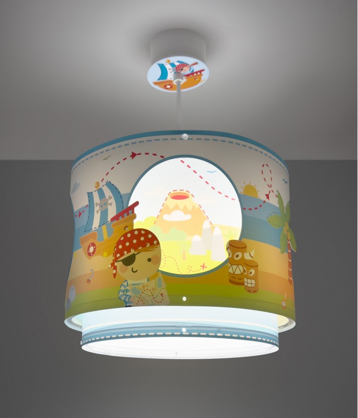 Lustre Suspension Pour Enfant Pirate Island Île Des Pirates