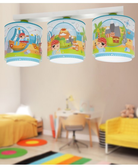 3 Light Children Ceiling Light Pirate Island