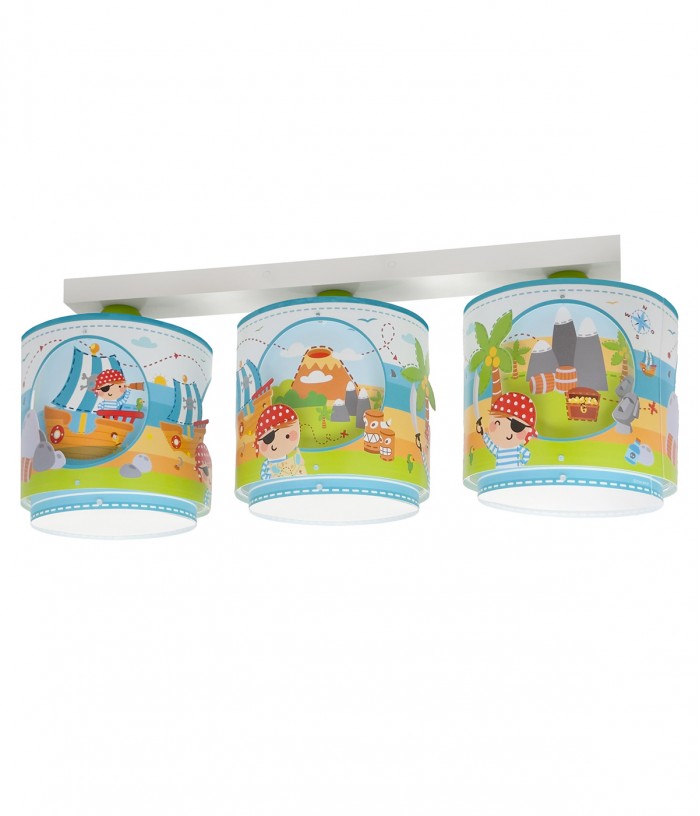 3 Light Children Ceiling Light Pirate Island