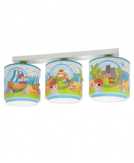 3 Light Children Ceiling Light Pirate Island