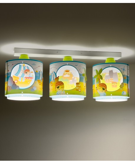 3 Light Children Ceiling Light Pirate Island