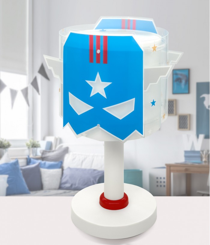 Lampe De Chevet Pour Enfant Blue Hero Super-héros