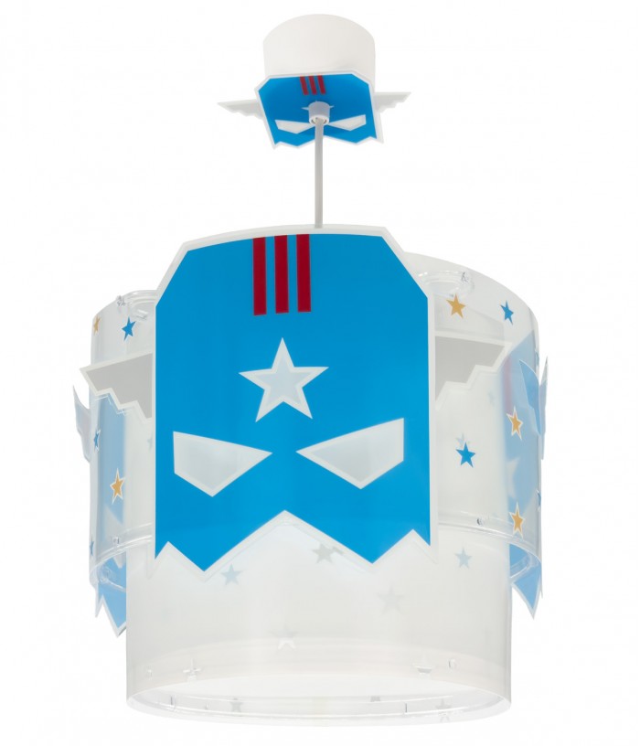 Lampada da soffitto per bambini Blue Hero Supereroe