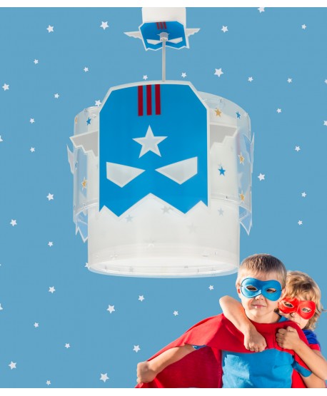 Lampada da soffitto per bambini Blue Hero Supereroe