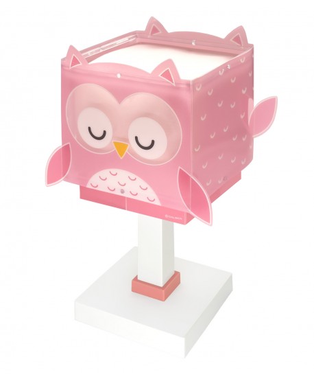 Lampada comodino per bambini Little Pink Owl Piccola Civetta Rosa