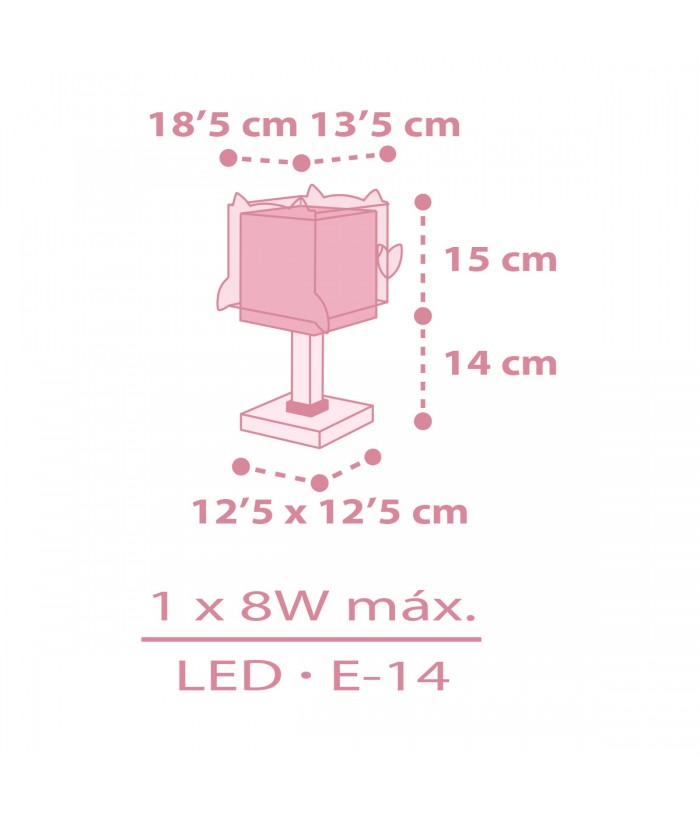 Candeeiro De Mesa Infantil Little Owl Rosa Coruja