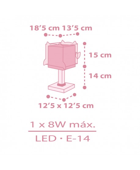 Candeeiro De Mesa Infantil Little Owl Rosa Coruja