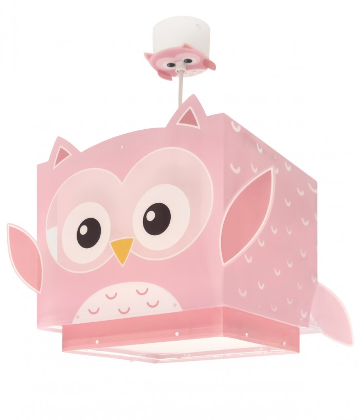 Candeeiro De Teto Infantil Little Owl Rosa Coruja