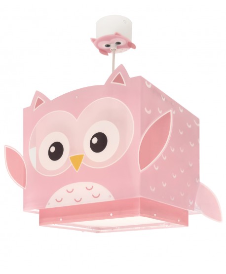 Candeeiro De Teto Infantil Little Owl Rosa Coruja