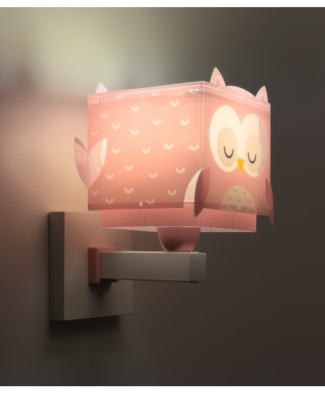 Aplique de pared infantil Little Pink Owl