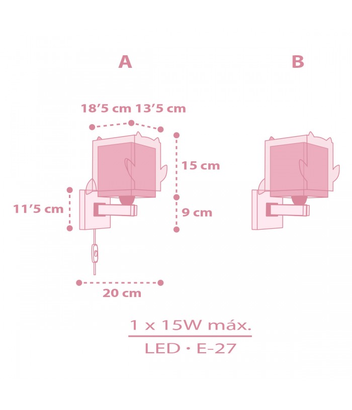 Children Wall Lamp Little Pink Owl