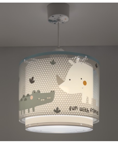 Lampada da soffitto per bambini Rhino & Croco Rinoceronte e Coccodrillo