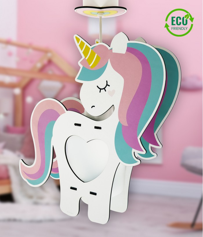 Lampada da soffitto per bambini Unicorno - eco friendly