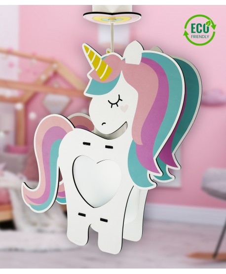 Children hanging lamp Unicorn - eco friendly