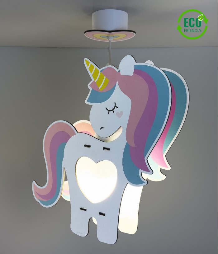 Lampada da soffitto per bambini Unicorno - eco friendly