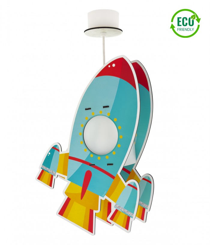 Children hanging lamp Rocket - eco friendly