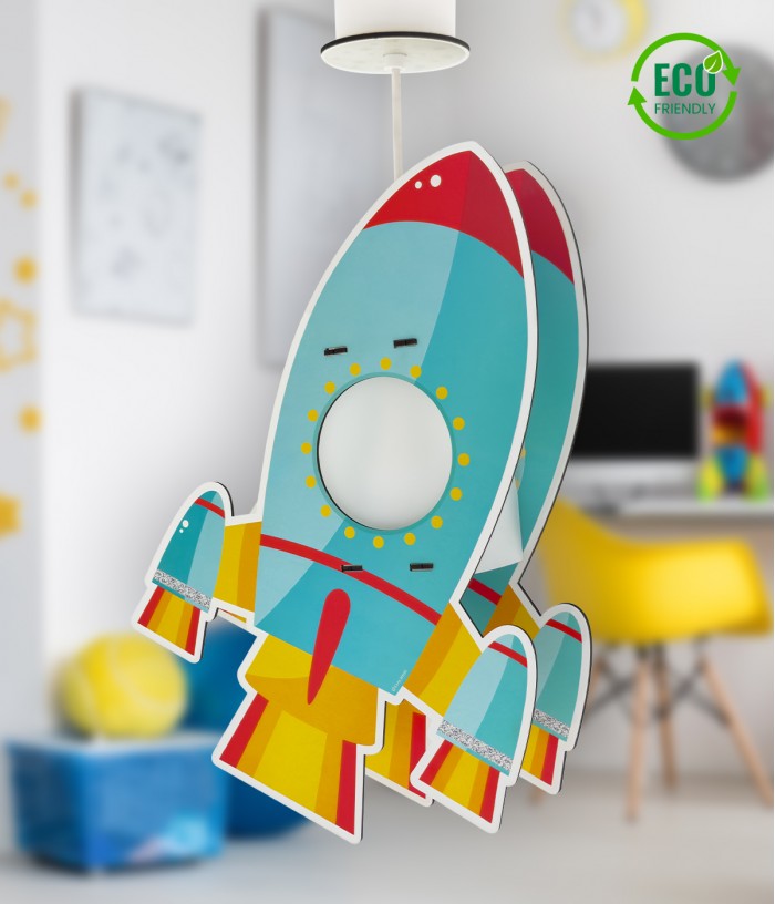 Children hanging lamp Rocket - eco friendly