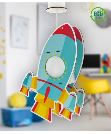 Children hanging lamp Rocket - eco friendly