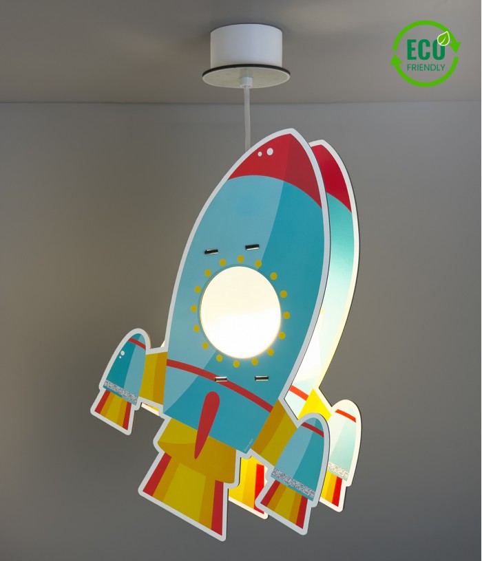 Children hanging lamp Rocket - eco friendly